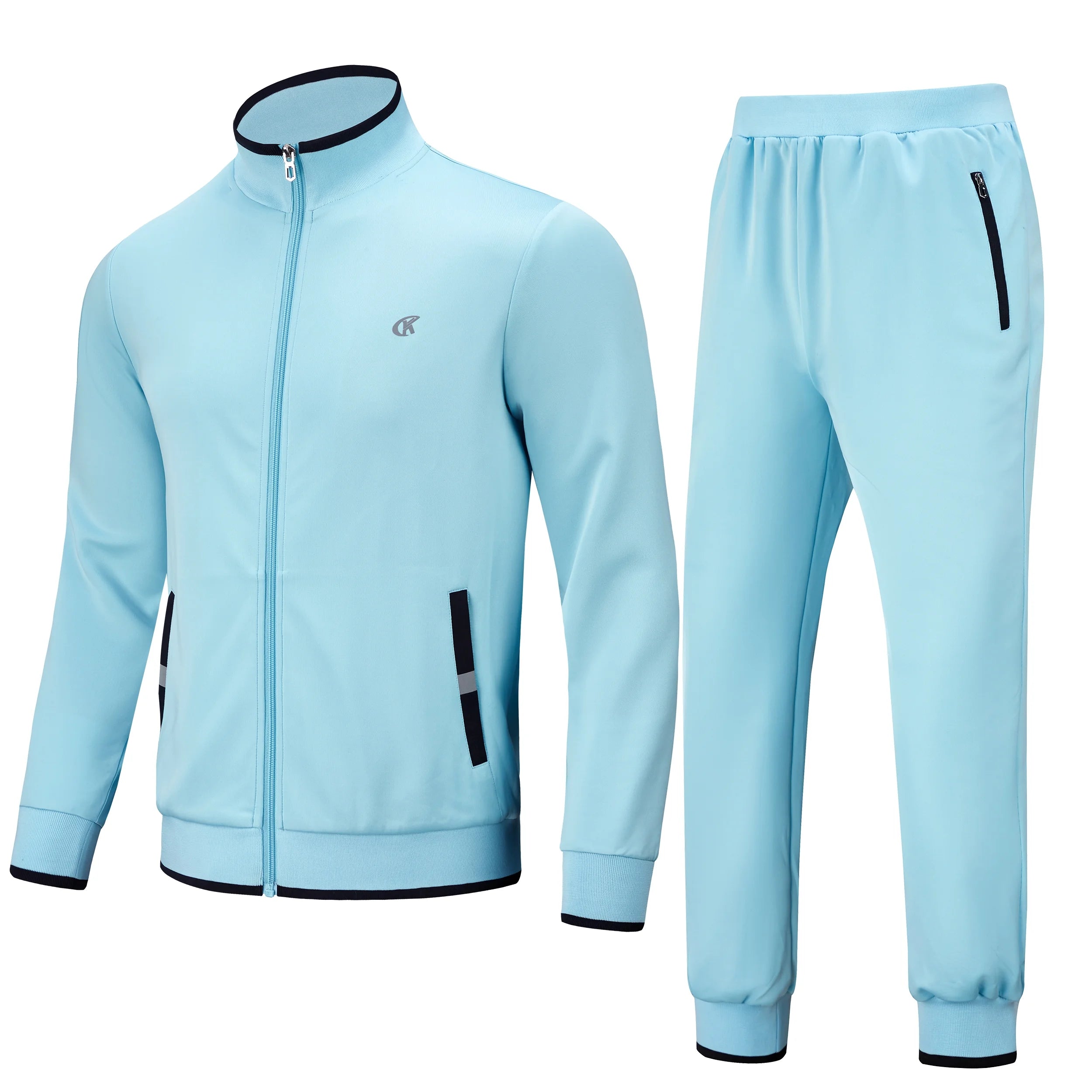 Men'S Tracksuits Sweatsuits for Men Set Track Suits 2 Piece Casual Athletic Jogging Warm up Full Zip Sweat Suits Grayblue L