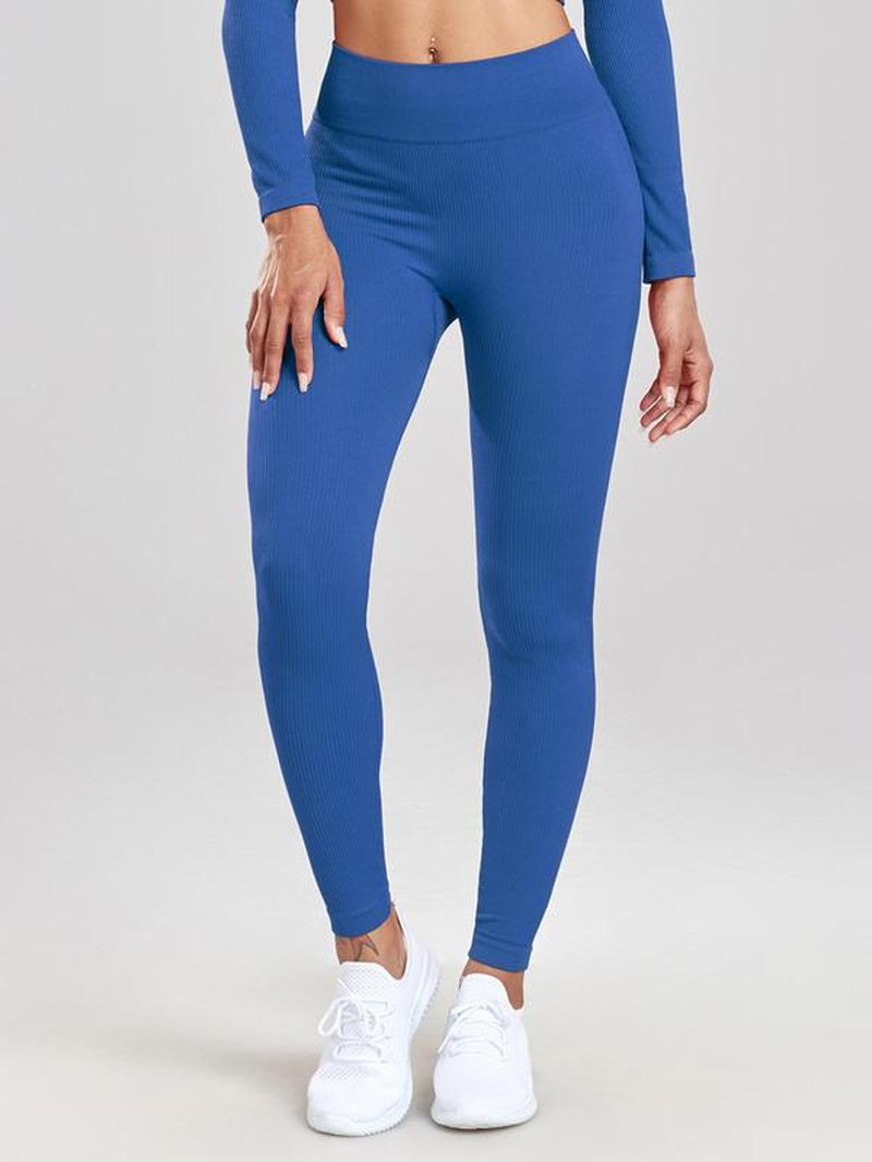 Women'S Solid Long Sleeve Crop Top & Leggings Tracksuit Set, Square Neck Tee & Yoga Pants, Women'S Sportswear for Gym Running, Minimalistic Outfit, Fall Outfits, Tracksuit for Women Fall Outfits, Workout